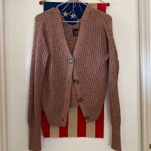 Mauve cable knit sweater